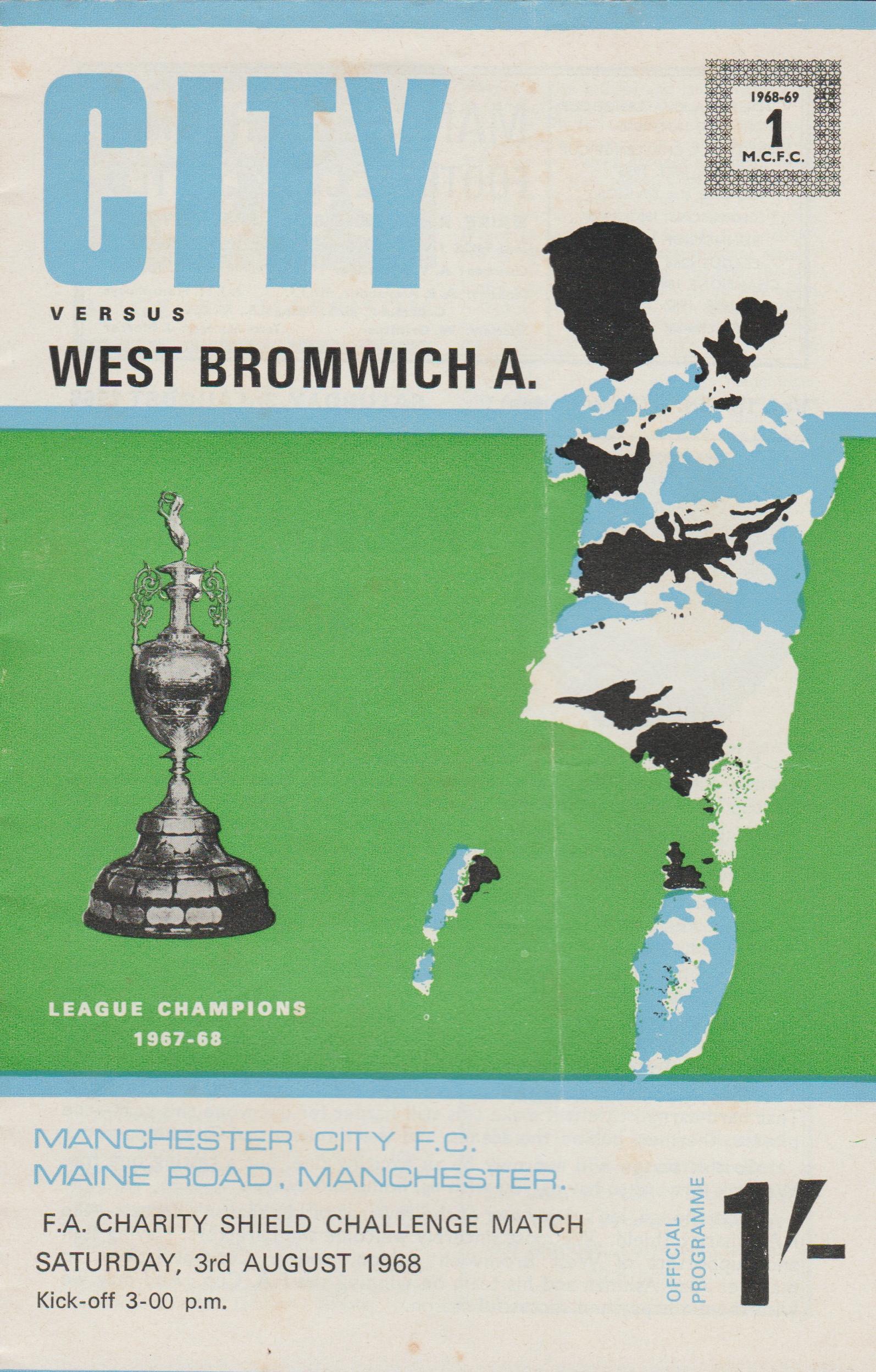1968 CHARITY SHIELD - MAN CITY v WEST BROM